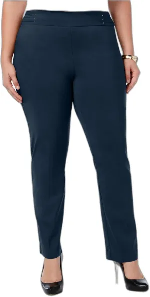 Womens Plus Slim Leg Comfort Waist Casual Pants
