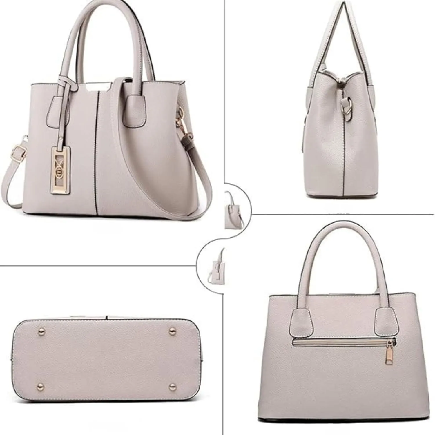 Women's PU Leather Handbag Stylish Tote Shoulder Bag with Crossbody Strap Elegant Spacious Purse for Work & Everyday Use