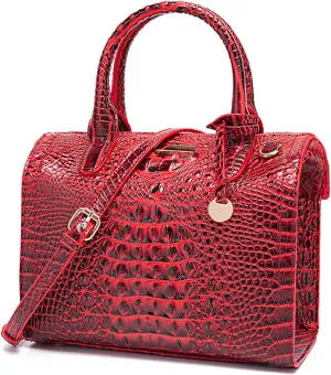 Women's PU Leather Top Handle Tote Bag Fashion Crocodile Print Handbag Satchel Ladies Retro Work Travel Crossbody Bags
