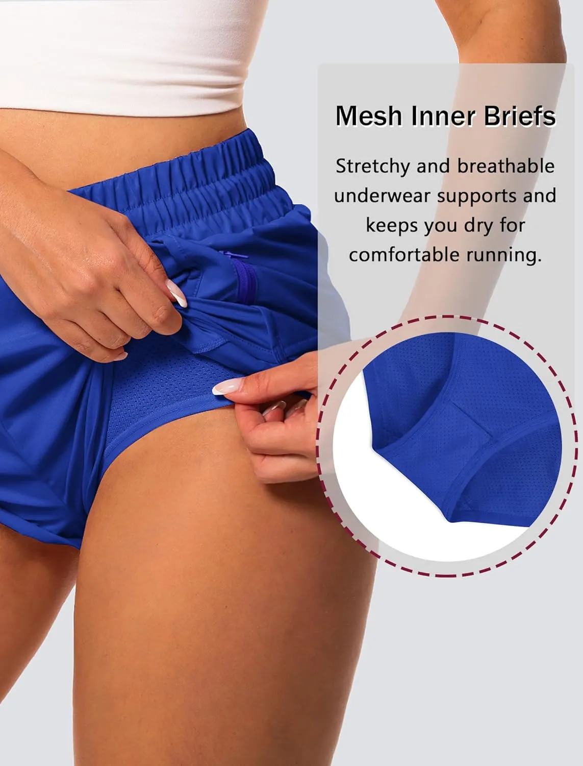 Women's Running Shorts High Waisted Quick Dry Athletic Shorts Sports Workout Gym Track Drawstring Shorts with Pockets
