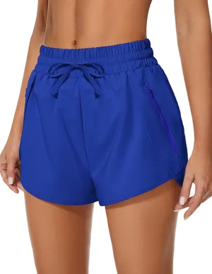 Women's Running Shorts High Waisted Quick Dry Athletic Shorts Sports Workout Gym Track Drawstring Shorts with Pockets