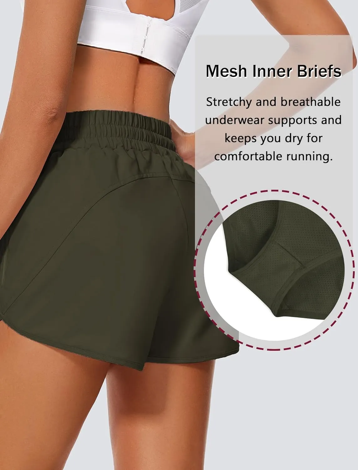 Women's Running Shorts High Waisted Quick Dry Athletic Shorts Sports Workout Gym Track Drawstring Shorts with Pockets