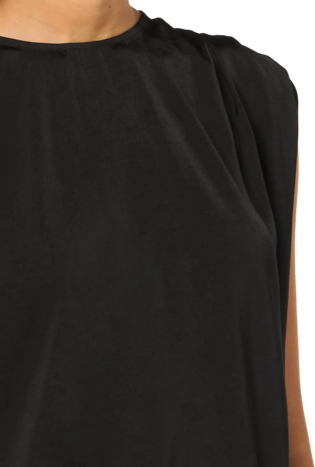Women's Sleeveless Drawstring Crew Neck Top