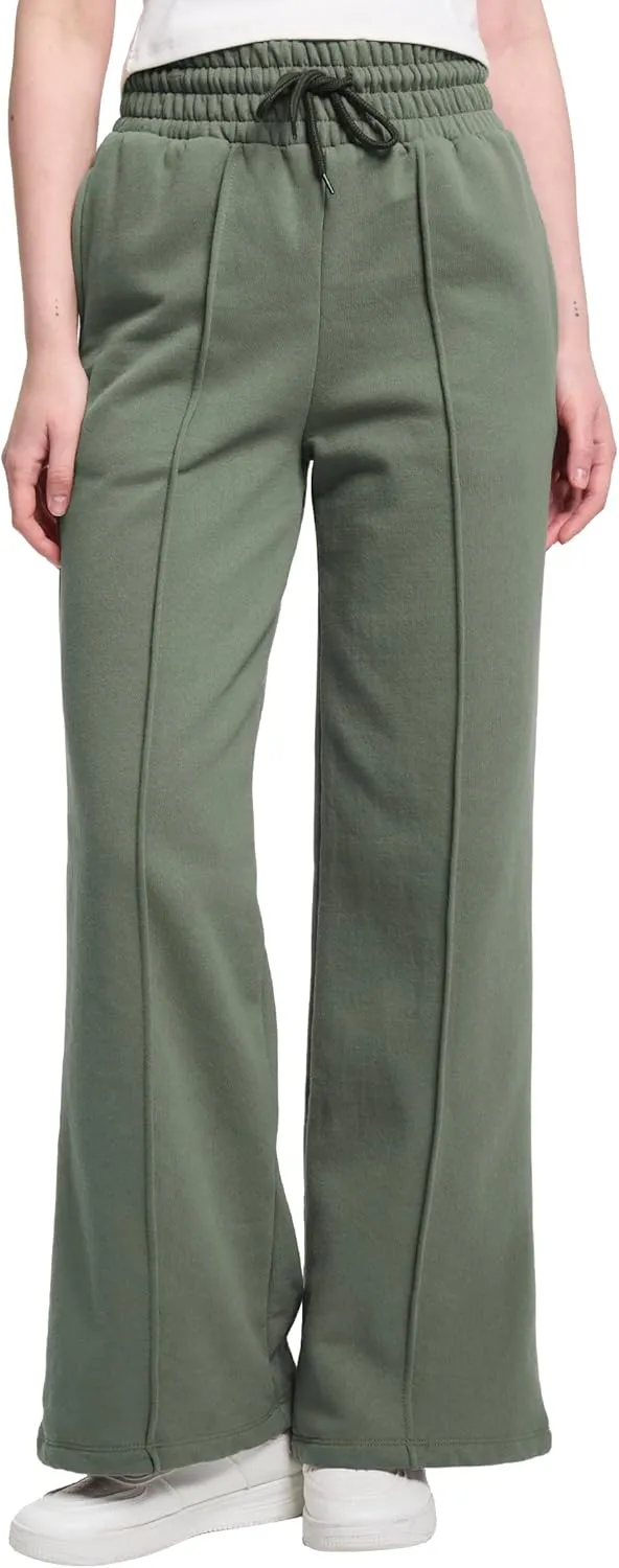 Womens Sweatpants Straight Wide Leg Pants for Women Fleece Lined High Waisted Baggy Casual Drawstring Lounge Pants