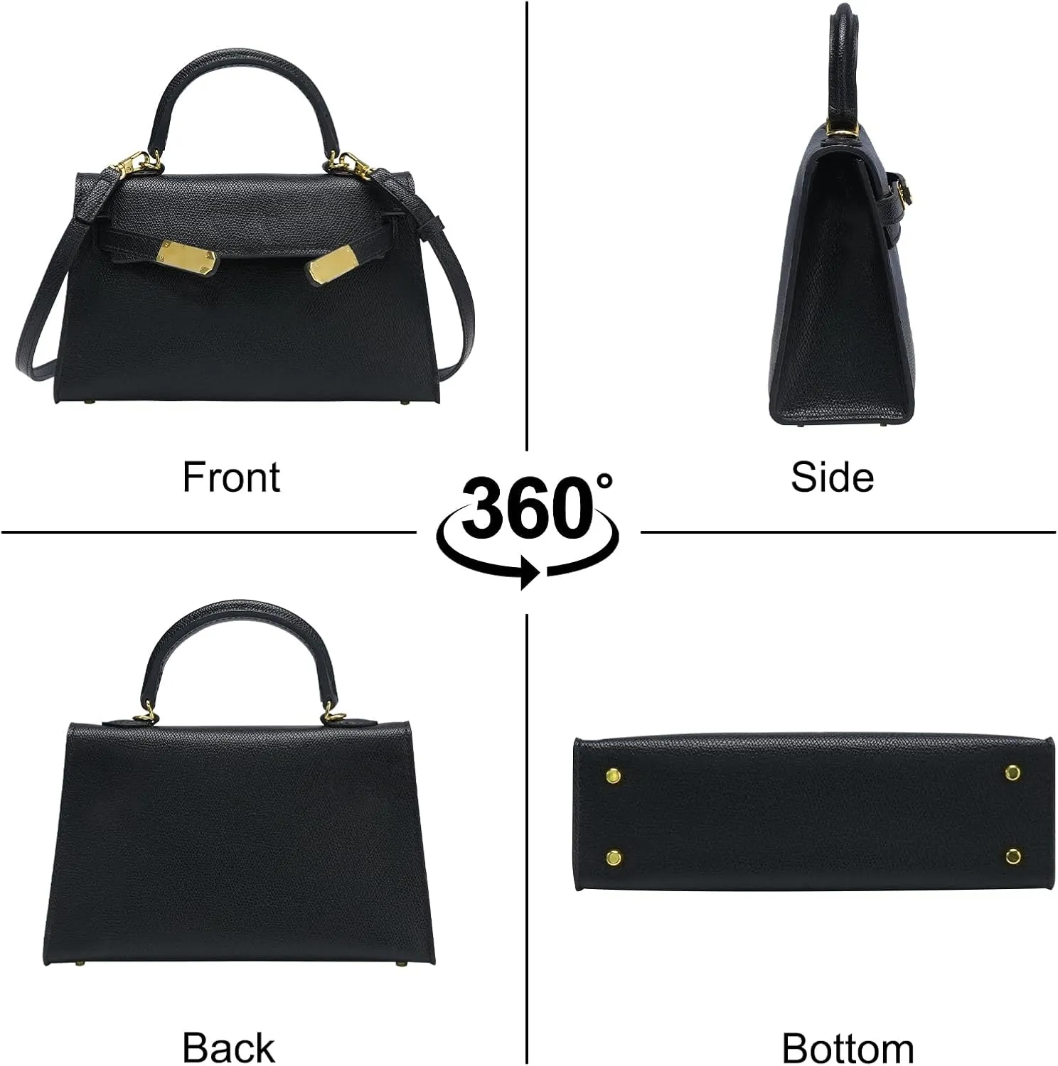 Women's Top Handle Satchel Handbags Purses Leather Fashion Crossbody Bag with Detachable Strap