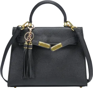 Women's Top Handle Satchel Handbags Purses Leather Fashion Crossbody Bag with Detachable Strap