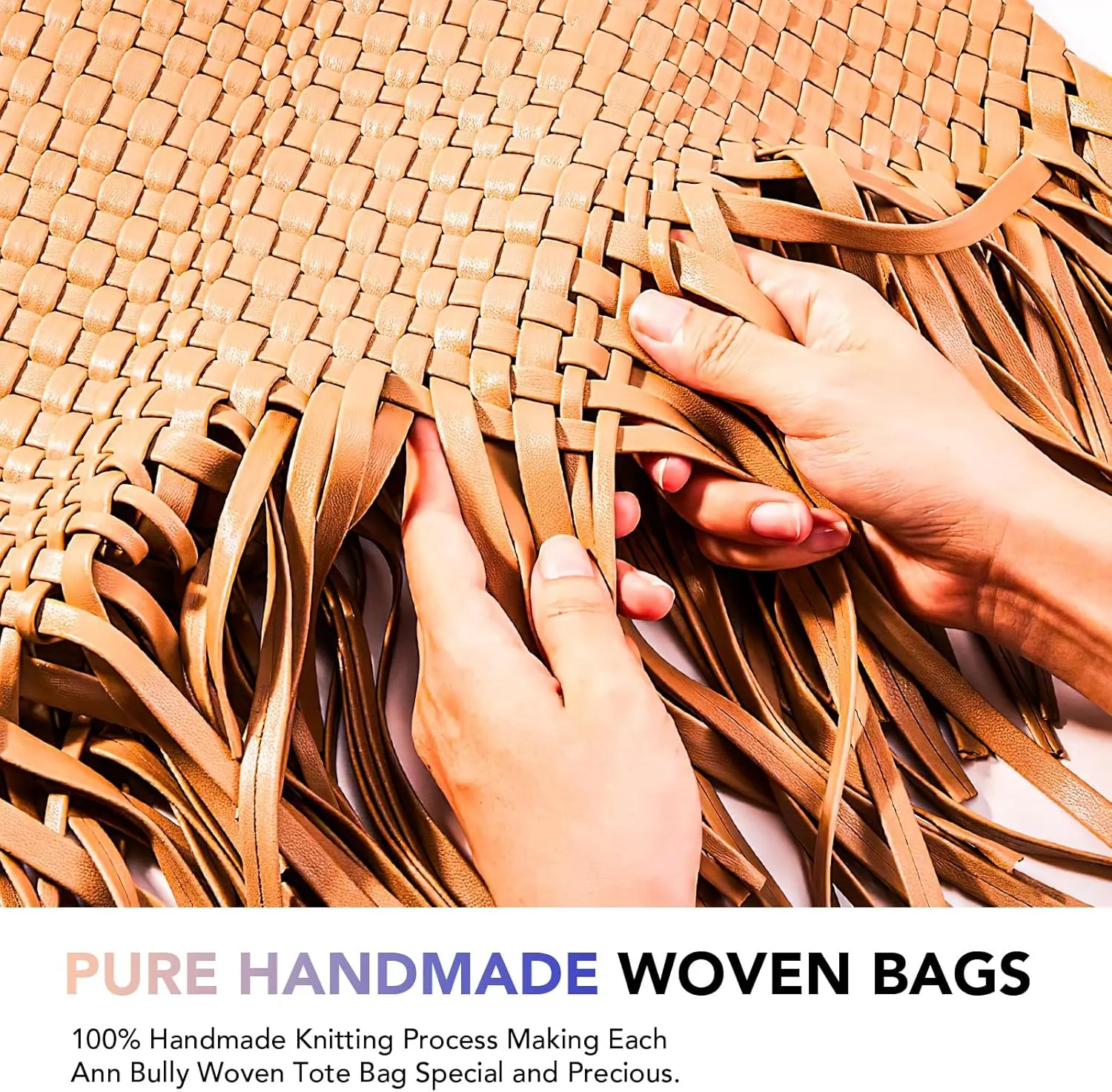 Woven Bag for Women, Vegan Leather Tote Bag Large Summer Beach Travel Handbag and Purse Retro Handmade Shoulder Bag