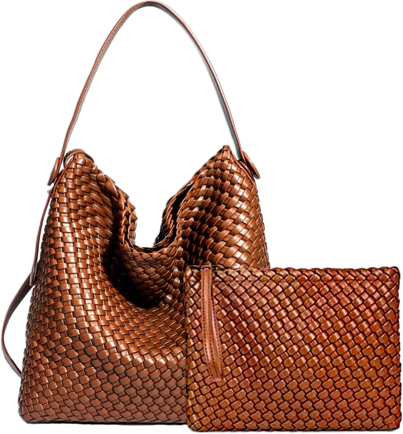 Woven Leather Tote Bag for Women Large Woven purses shoulder bag Fashion Shopping Travel Handbags