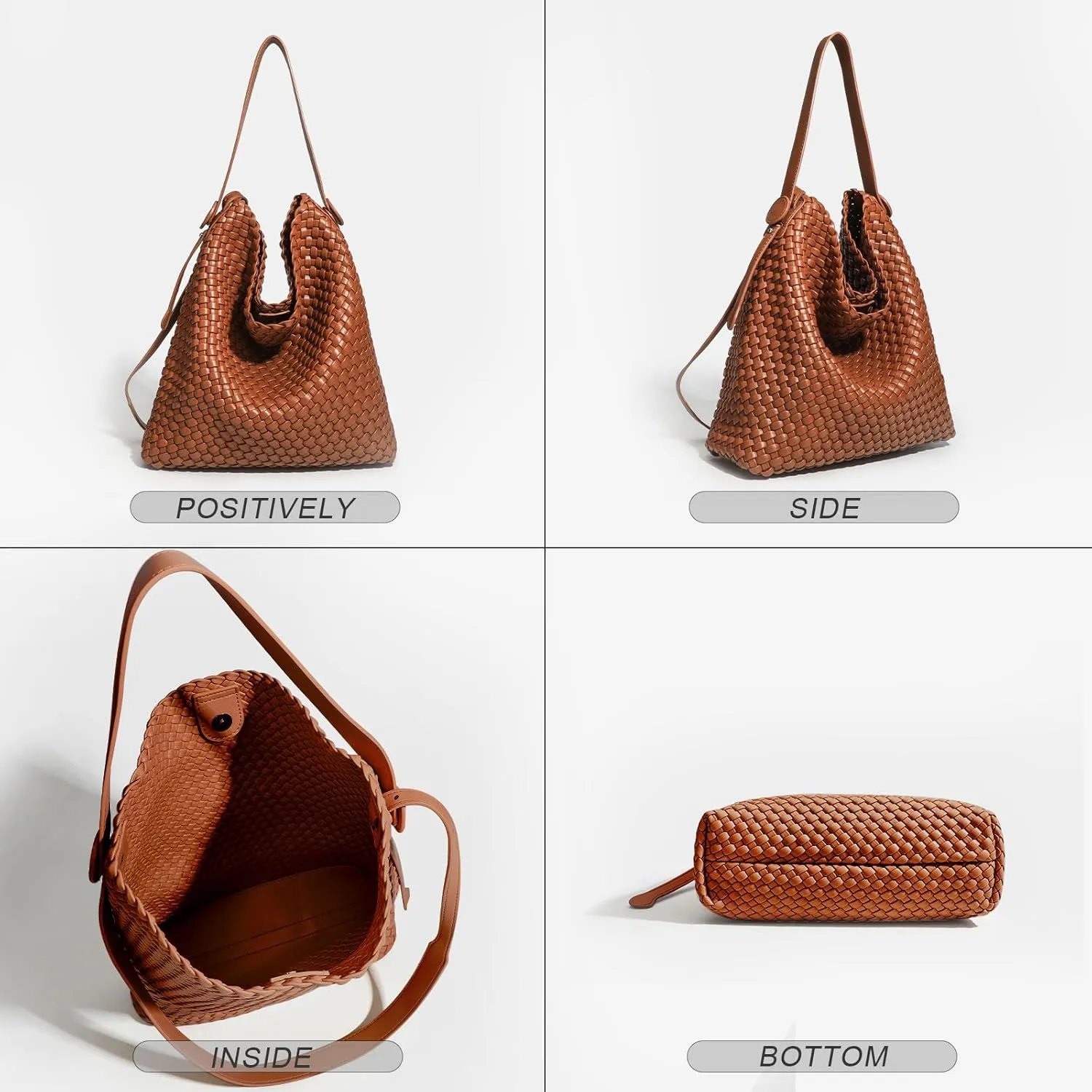 Woven Leather Tote Bag for Women Large Woven purses shoulder bag Fashion Shopping Travel Handbags