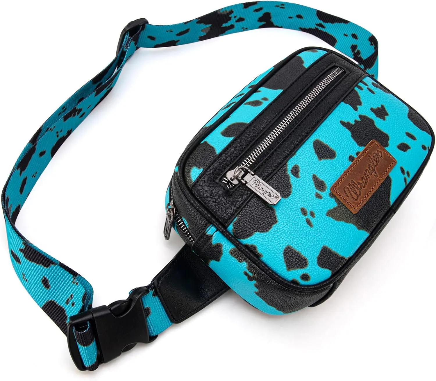 Wrangler Waist Pack for Women Cow Print Fanny Pack Men's Crossbody Belt Bag With Adjustable Strap