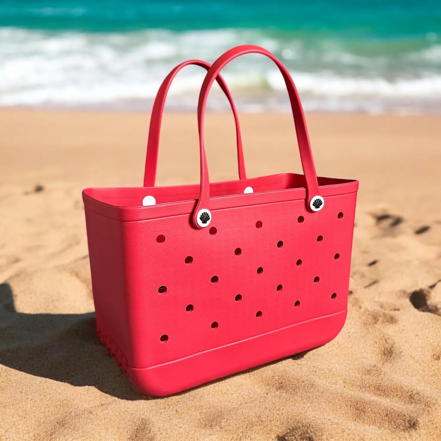 X Large Beach Bag Tote| Durable Lightweight Waterproof Washable Open Tote Bag for Beach, Pool, Boat, Sports