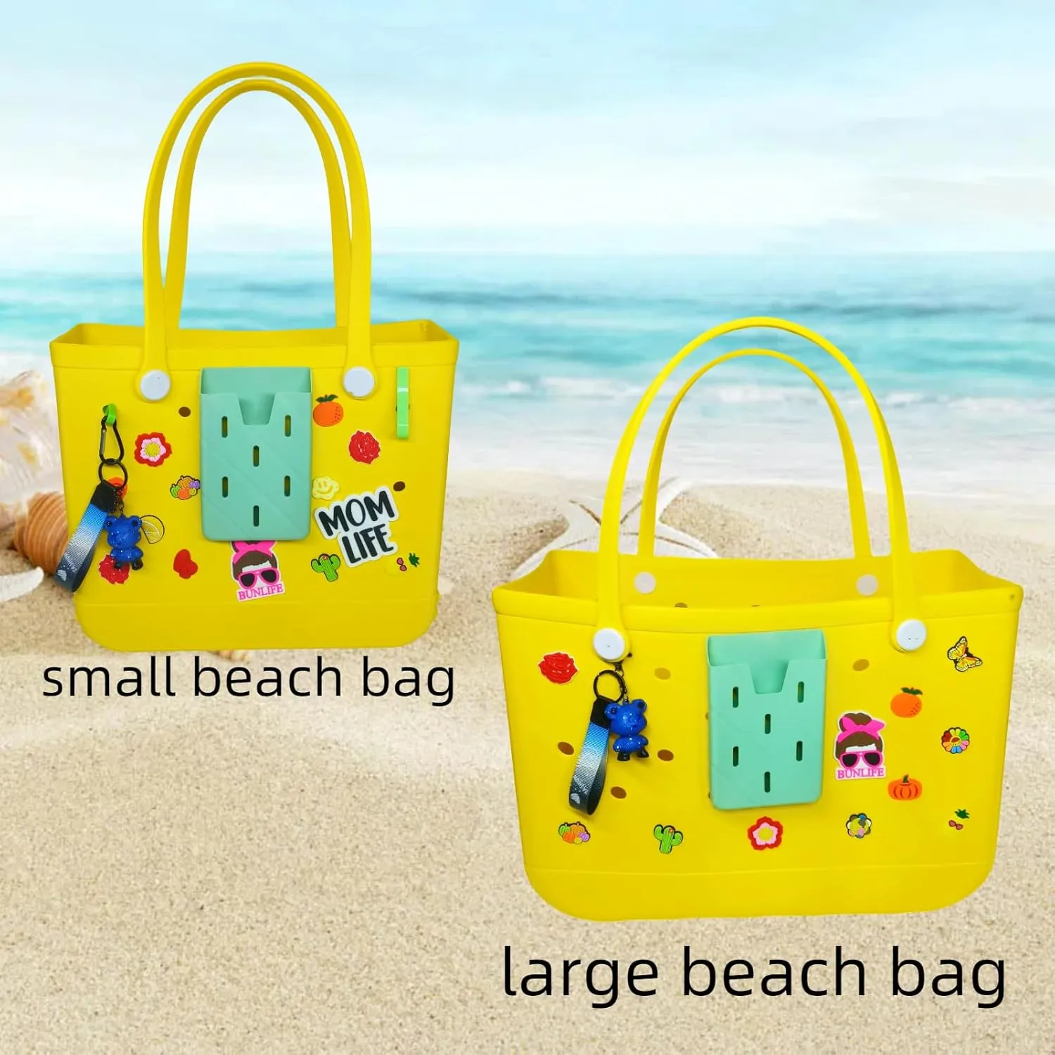 X-Large purple Rubber Beach Bag Tote Bag Washable Durable Tote Bag Storage Bags Beach Essentials For Women