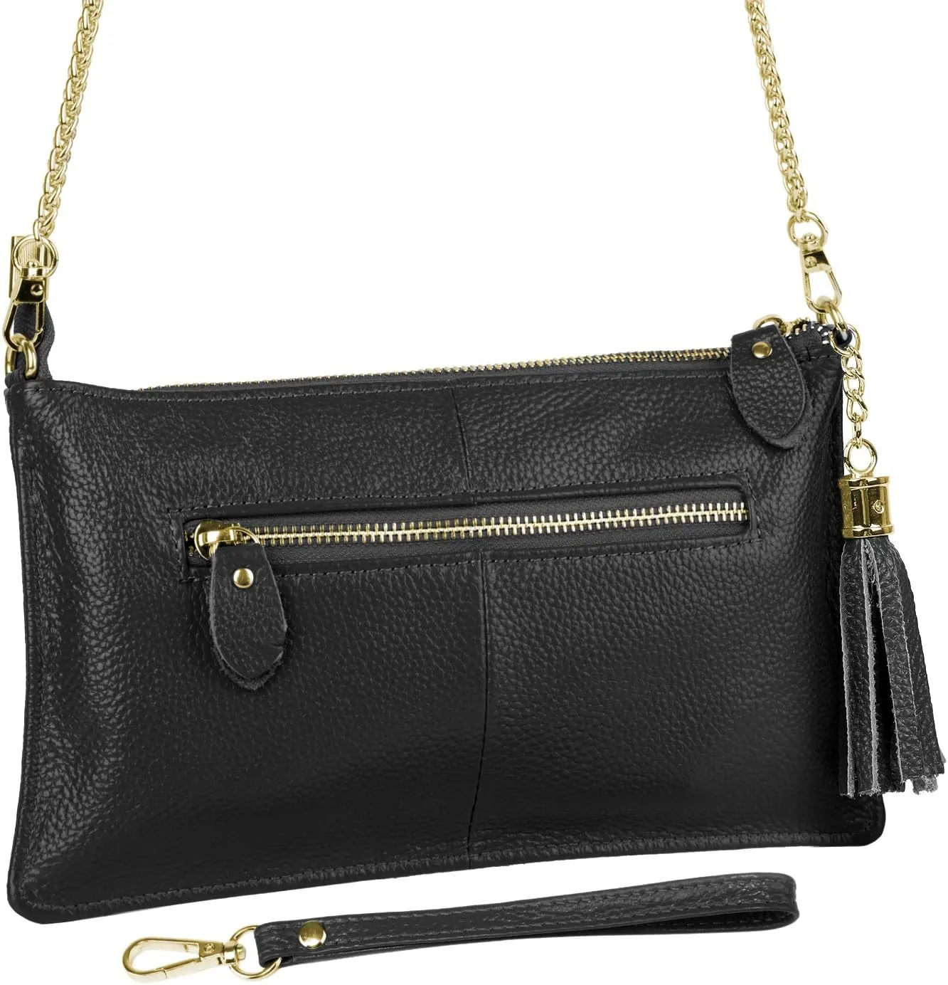YALUXE Genuine Leather Wristlet Handbags Purses Cell Phone Pocket Clutch Wallet Crossbody Bags for Women