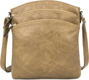 Y&R Direct Vegan Leather Crossbody Bag Purse for Women, Multi-Pocket Adjustable Shoulder Bag for Everyday Travel & Work