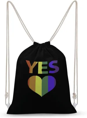 Yes Vote in Marriage Equality Gay Proud Canvas Drawstring Bags Sports Gym Sackpack String Backpack Beach Sack Bag Travel Bag 35x50cm