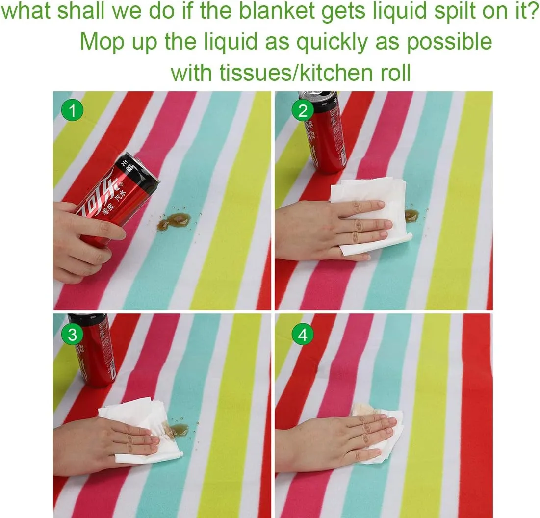 yodo Outdoor Picnic Blanket Water-Resistant for Camping Hiking Festivals,Rose Stripe