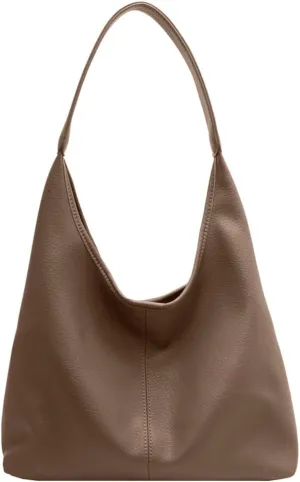ZiMing Shoulder Bag for Women - Soft Leather Hobo Handbag Tote Large Purse With Single Strap and Wallet - 2 Pcs Set