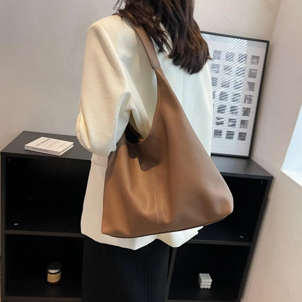 ZiMing Shoulder Bag for Women - Soft Leather Hobo Handbag Tote Large Purse With Single Strap and Wallet - 2 Pcs Set
