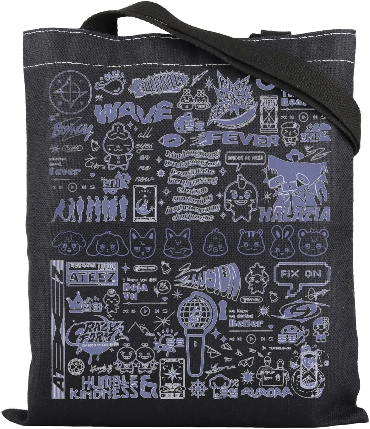 ZJXHPO Kpop Tote Bag Kpop Lover Gift Concert Reusable Grocery Shopping Bag K-pop Shoulder Bag
