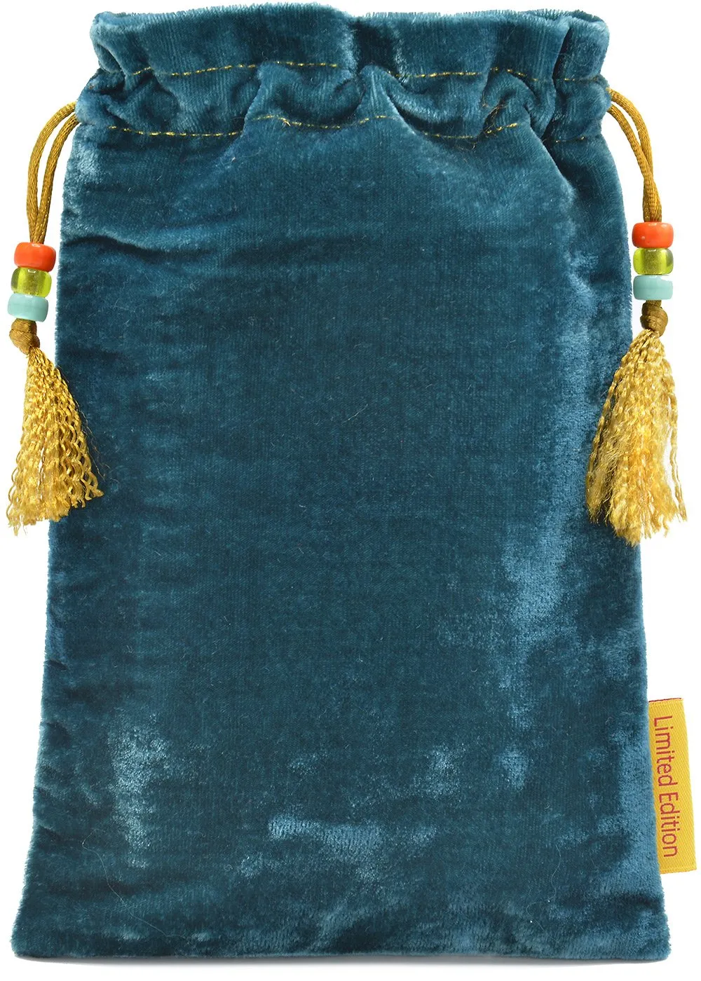 Zodiac — dark teal silk velvet tarot pouch
