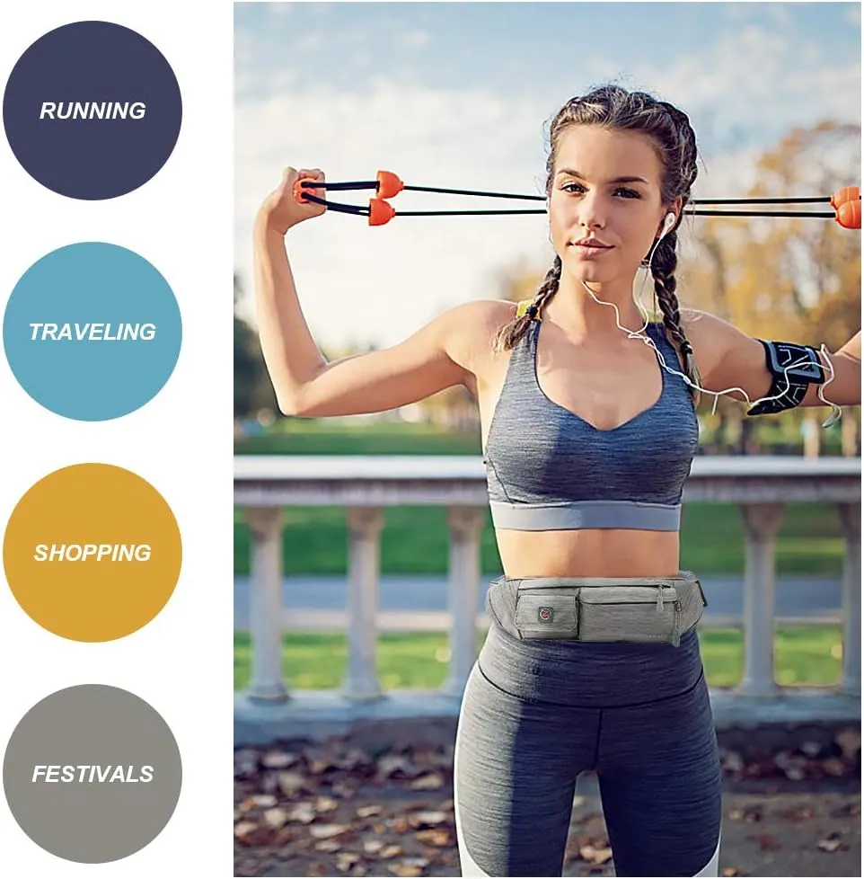 ZOMAKE Small Crossbody Fanny Pack for Women Men, Runner Belt Bag with Adjustable Strap, Water Resistant Waist Bag for Running
