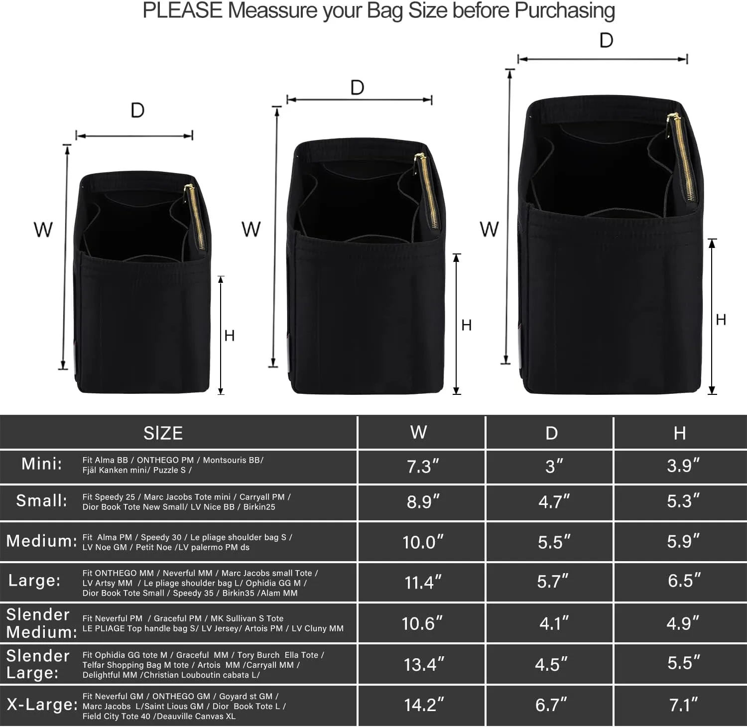 ZTUJO Purse Organizer Insert For Handbags, Silky Touching Bag Organizer Insert With Bottle Holder, Perfect for Speedy, Neverfull, Tote,ONTHEGO,Artsy,Handbag and More (Mini, Silky Black)