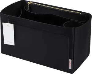 ZTUJO Purse Organizer Insert For Handbags, Silky Touching Bag Organizer Insert With Bottle Holder, Perfect for Speedy, Neverfull, Tote,ONTHEGO,Artsy,Handbag and More (Mini, Silky Black)