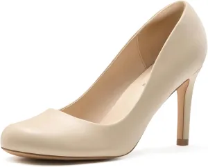 ZURIN Women's Round Toe Comfortable Stiletto Heels Closed Toe Dress Pumps Shoes for Wedding Work Office Business