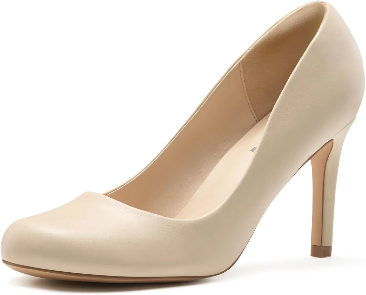 ZURIN Women's Round Toe Comfortable Stiletto Heels Closed Toe Dress Pumps Shoes for Wedding Work Office Business