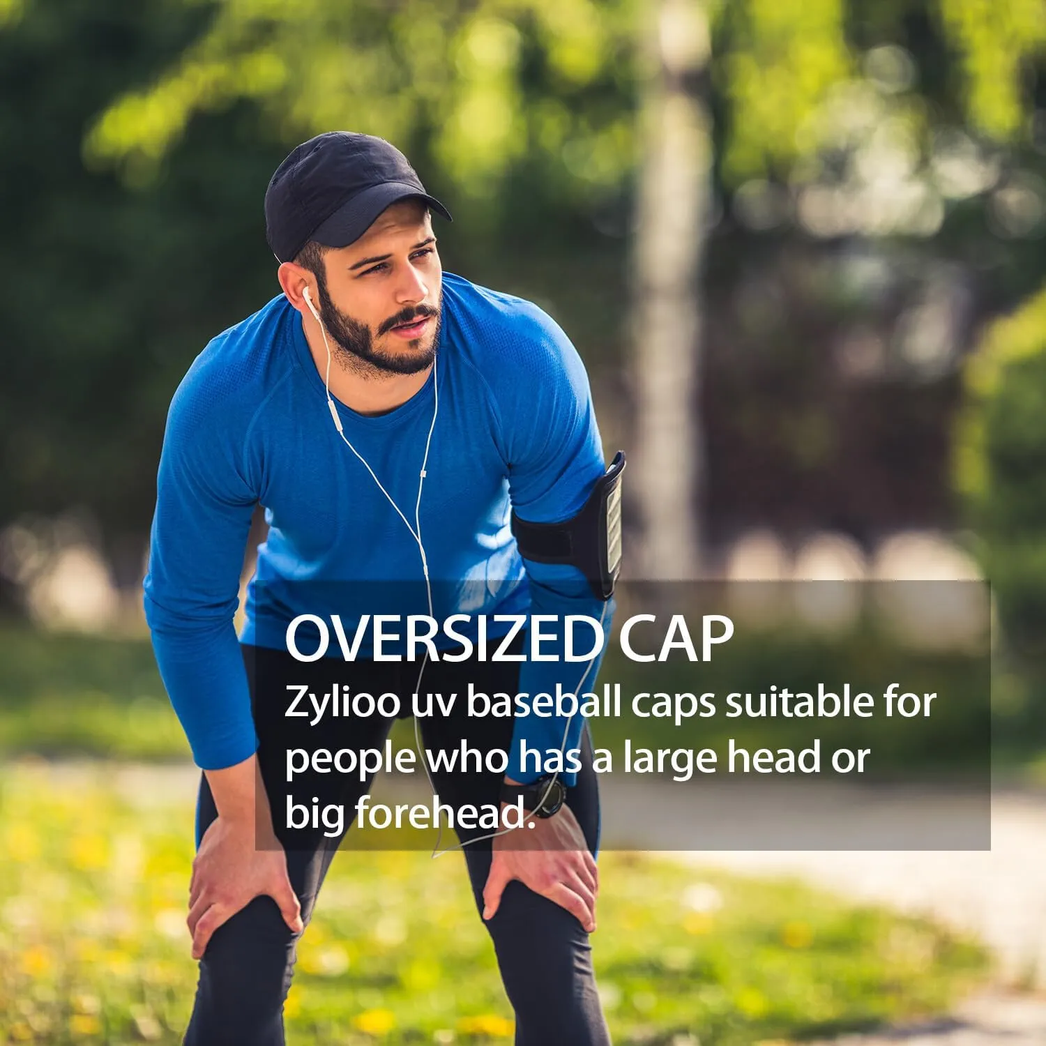 Zylioo Oversize XXL Quick Dry Baseball Cap,Breathable Dad Hat for Heads 21.5"-25.5",Adjustable Soft Crown Running Cap